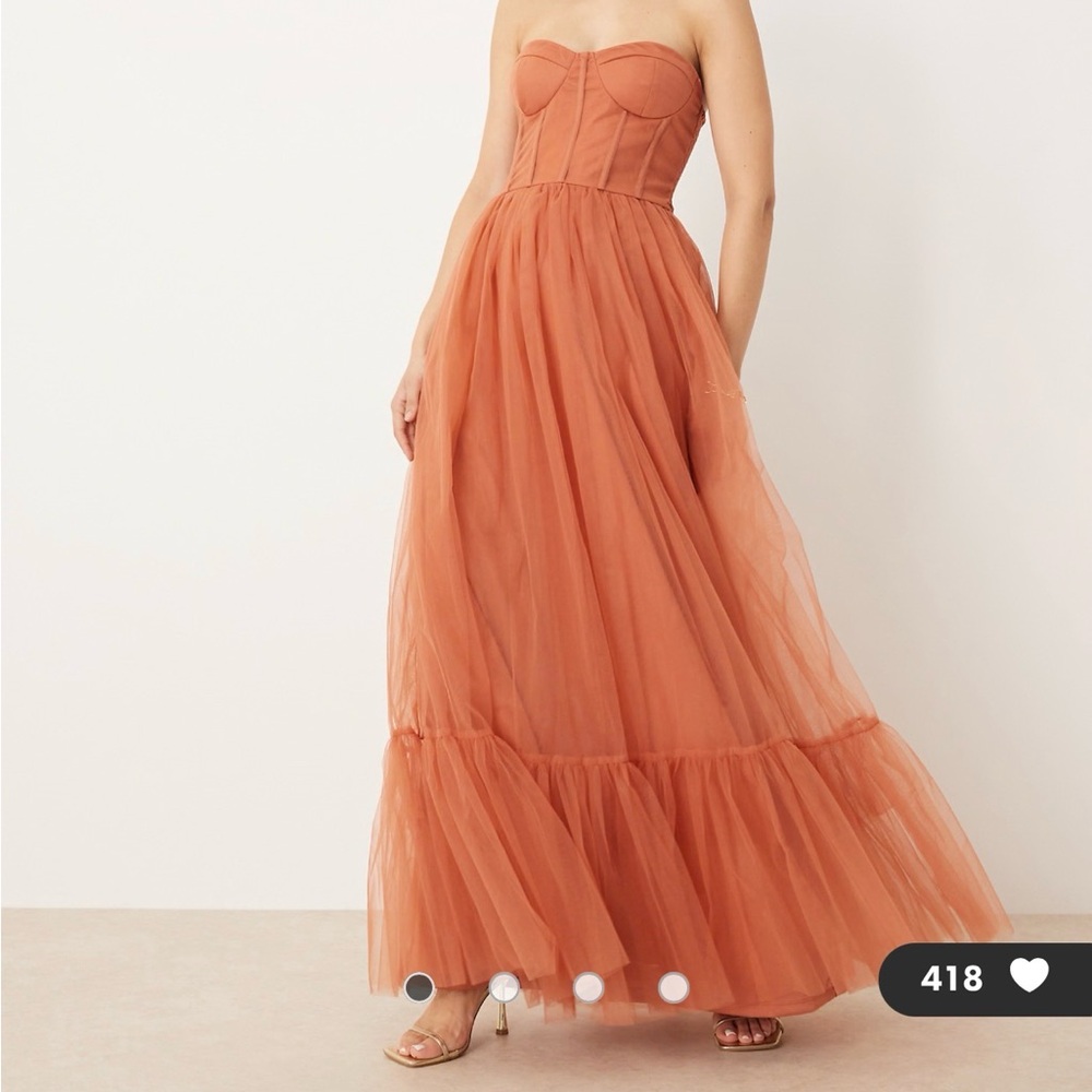 ASOS NWT Lace & Beads Tulle Corset Maxi Dress Wedding Guest